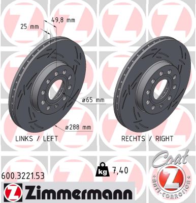 Brake Disc - 600.3221.53 ZIMMERMANN