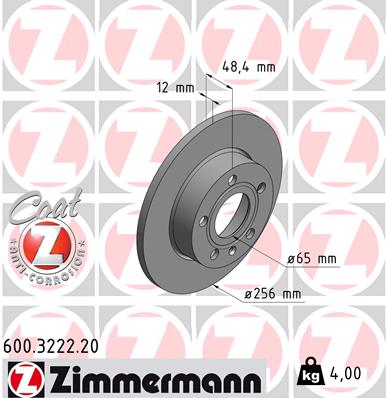 Brake Disc - 600.3222.20 ZIMMERMANN