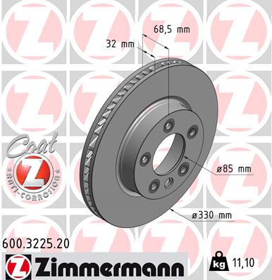 Brake Disc - 600.3225.20 ZIMMERMANN