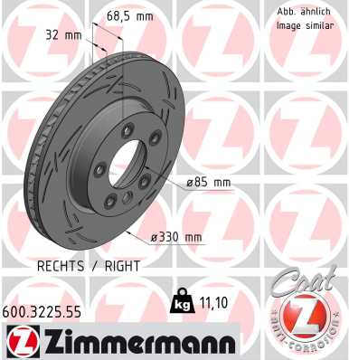 Brake Disc - 600.3225.55 ZIMMERMANN