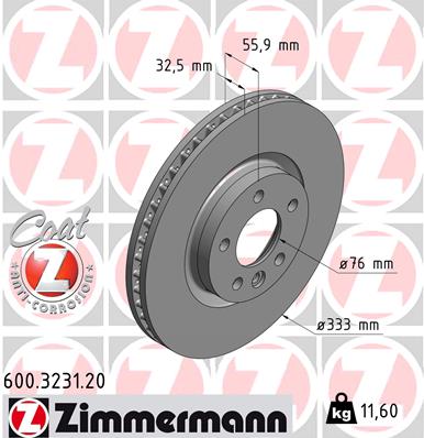 Brake Disc - 600.3231.20 ZIMMERMANN