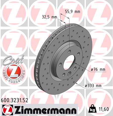 Brake Disc - 600.3231.52 ZIMMERMANN