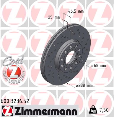 Bremsscheibe - 600.3236.52 ZIMMERMANN