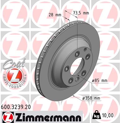Brake Disc - 600.3239.20 ZIMMERMANN