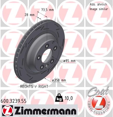 Brake Disc - 600.3239.55 ZIMMERMANN
