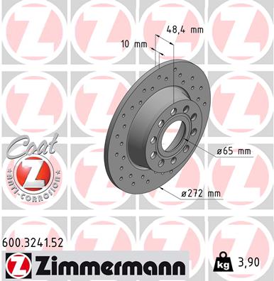 Brake Disc - 600.3241.52 ZIMMERMANN