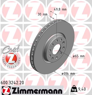Brake Disc - 600.3242.20 ZIMMERMANN