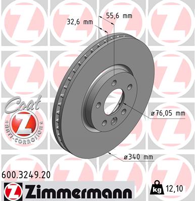 Bremsscheibe - 600.3249.20 ZIMMERMANN