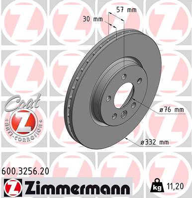 Brake Disc - 600.3256.20 ZIMMERMANN