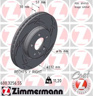 Brake Disc - 600.3256.55 ZIMMERMANN