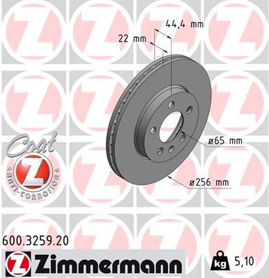 Bremsscheibe - 600.3259.20 ZIMMERMANN