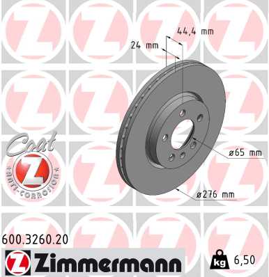 Brake Disc - 600.3260.20 ZIMMERMANN