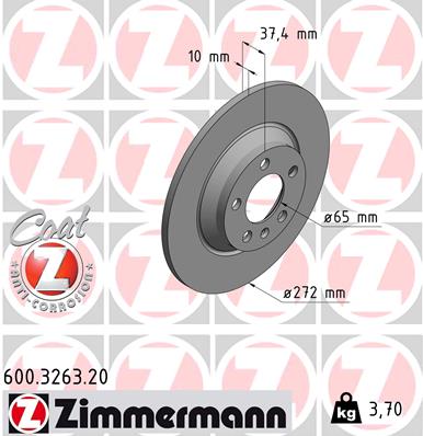 Brake Disc - 600.3263.20 ZIMMERMANN