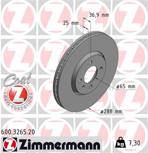 Brake Disc - 600.3265.20 ZIMMERMANN