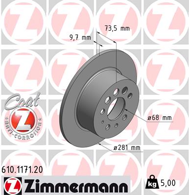 Bremsscheibe - 610.1171.20 ZIMMERMANN
