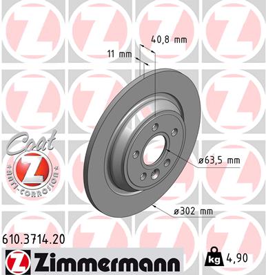 Brake Disc - 610.3714.20 ZIMMERMANN