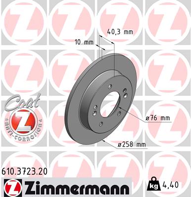 Brake Disc - 610.3723.20 ZIMMERMANN