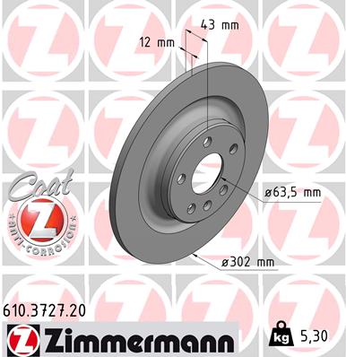Brake Disc - 610.3727.20 ZIMMERMANN