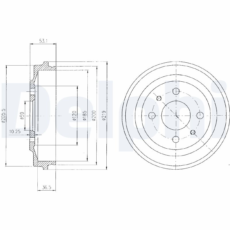 Brake Drum - BF136 DELPHI