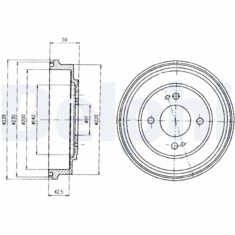 Brake Drum - BF208 DELPHI