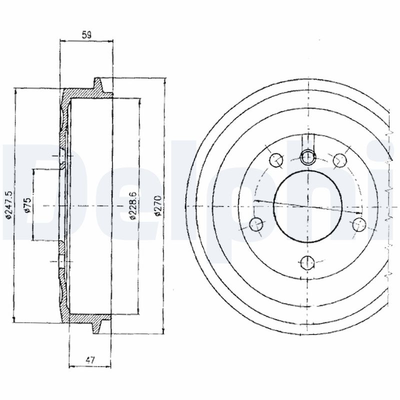 Brake Drum - BF275 DELPHI