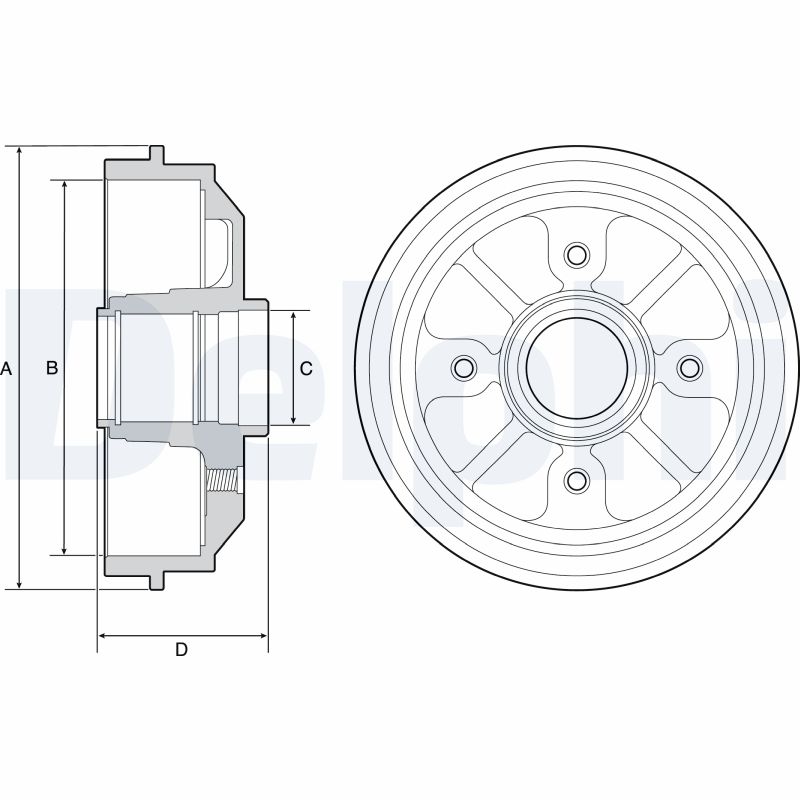 Tamburo freno - BF282 DELPHI