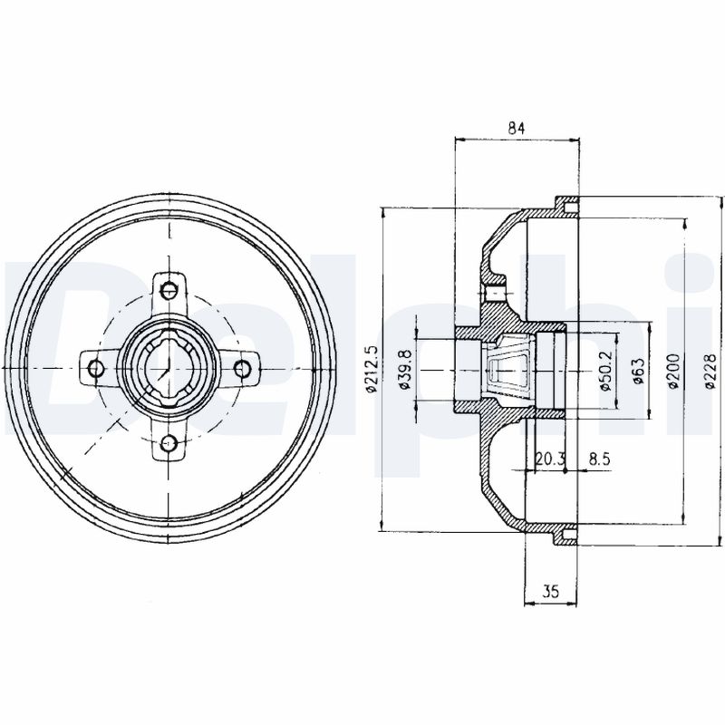 Tamburo freno - BF293 DELPHI