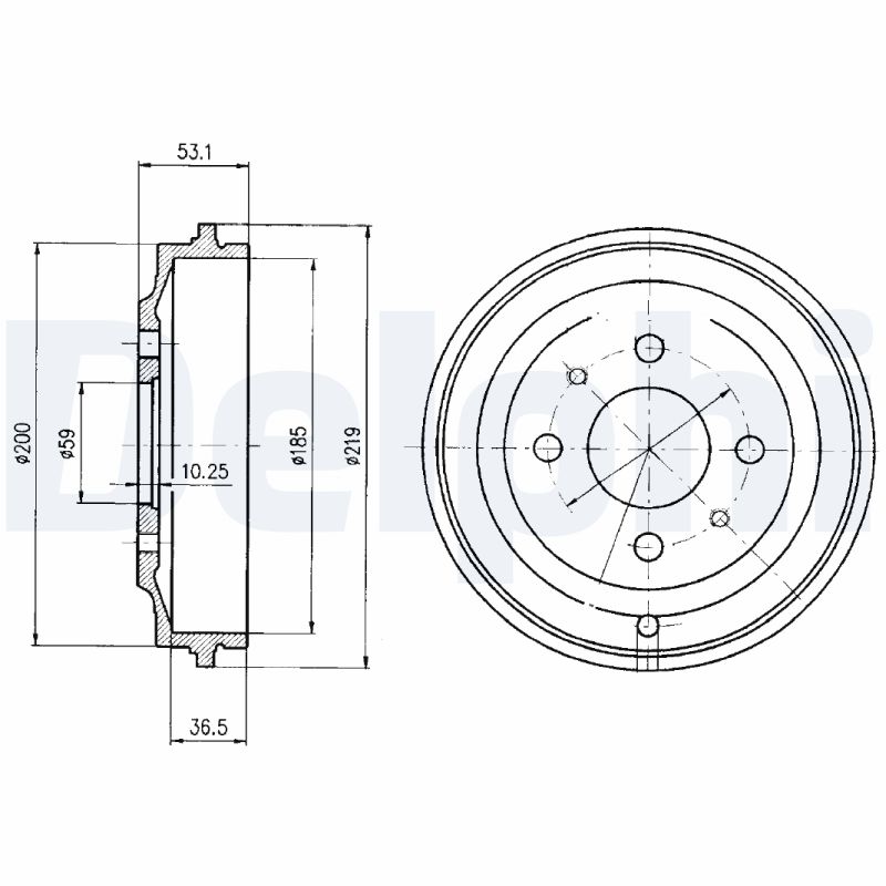 Brake Drum - BF389 DELPHI