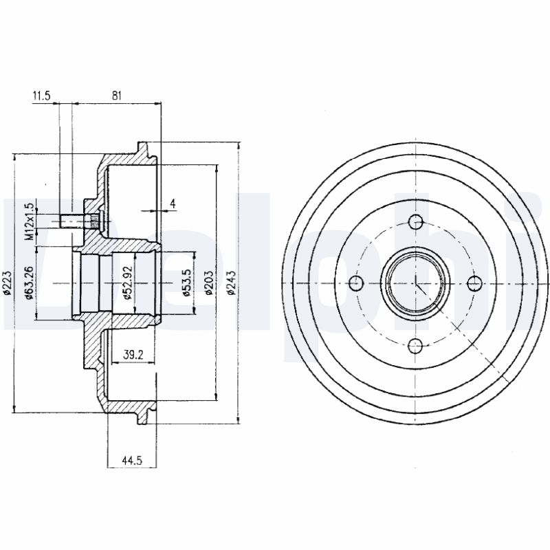 Brake Drum - BF402 DELPHI
