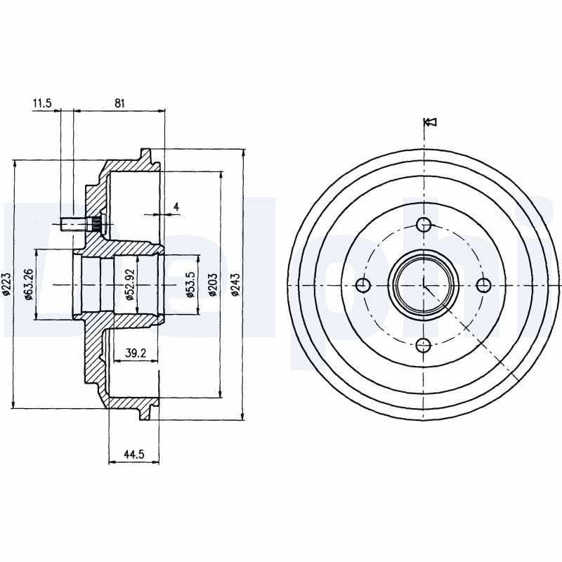 Brake Drum - BF487 DELPHI