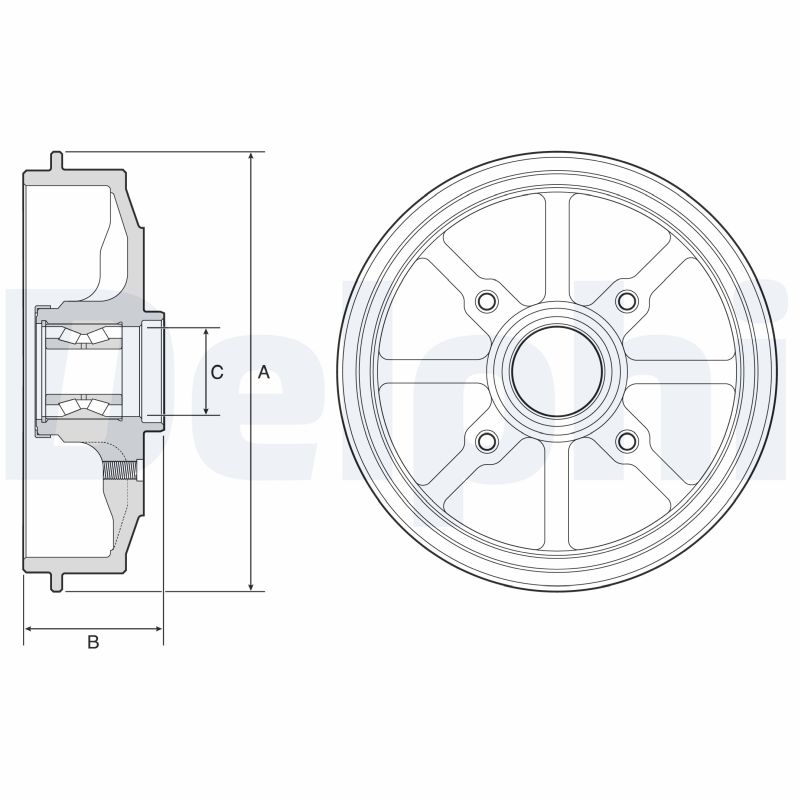 Brake Drum - BFR484 DELPHI