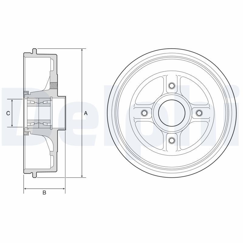 Brake Drum - BFR595 DELPHI