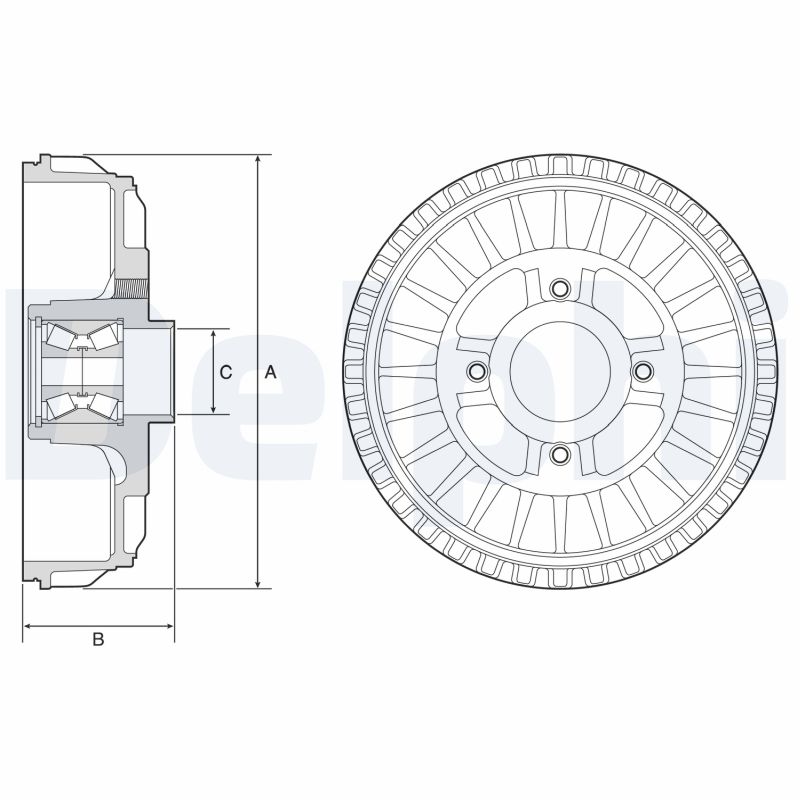 Brake Drum - BFR622 DELPHI