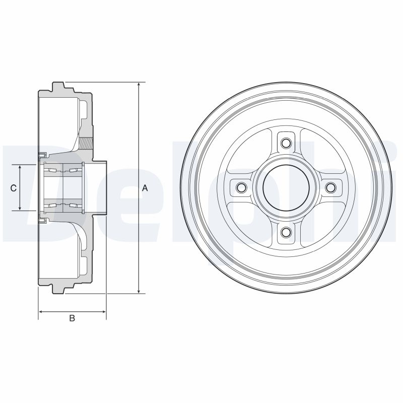 Brake Drum - BFR626 DELPHI
