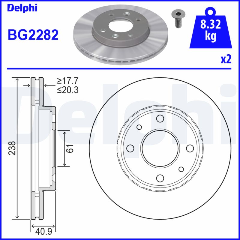 stabdžių diskas - BG2282 DELPHI