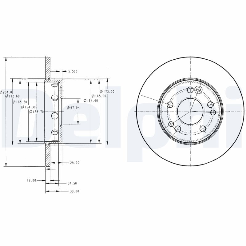 Brake Disc - BG2314 DELPHI