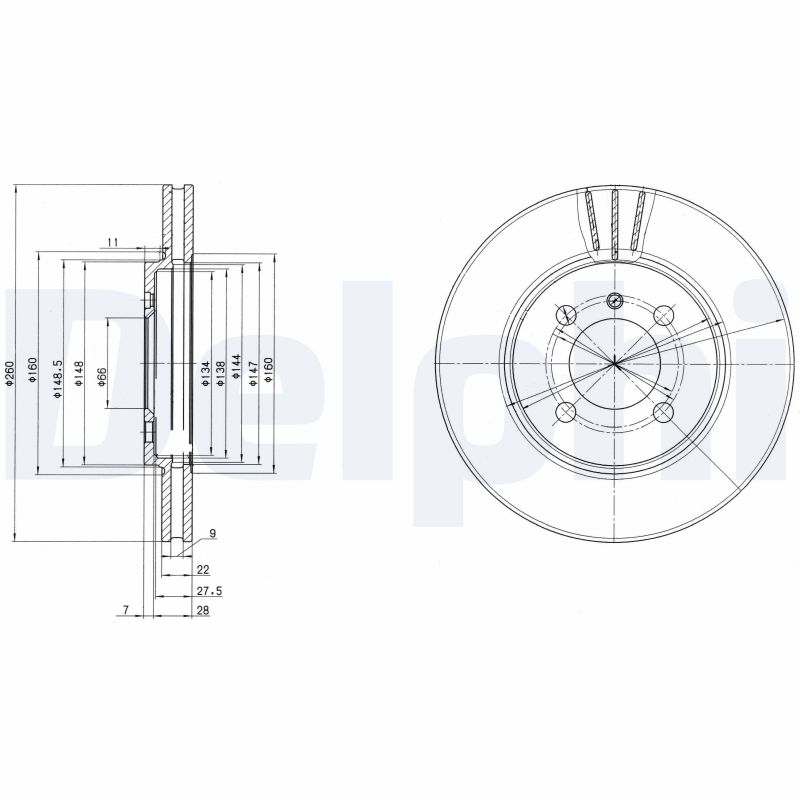Brake Disc - BG2347 DELPHI