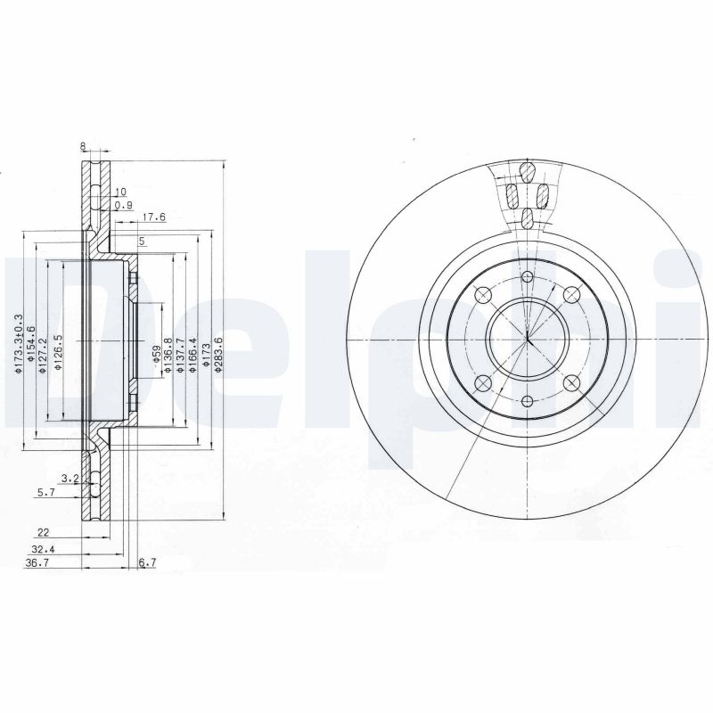 Тормозной диск - BG2407 DELPHI
