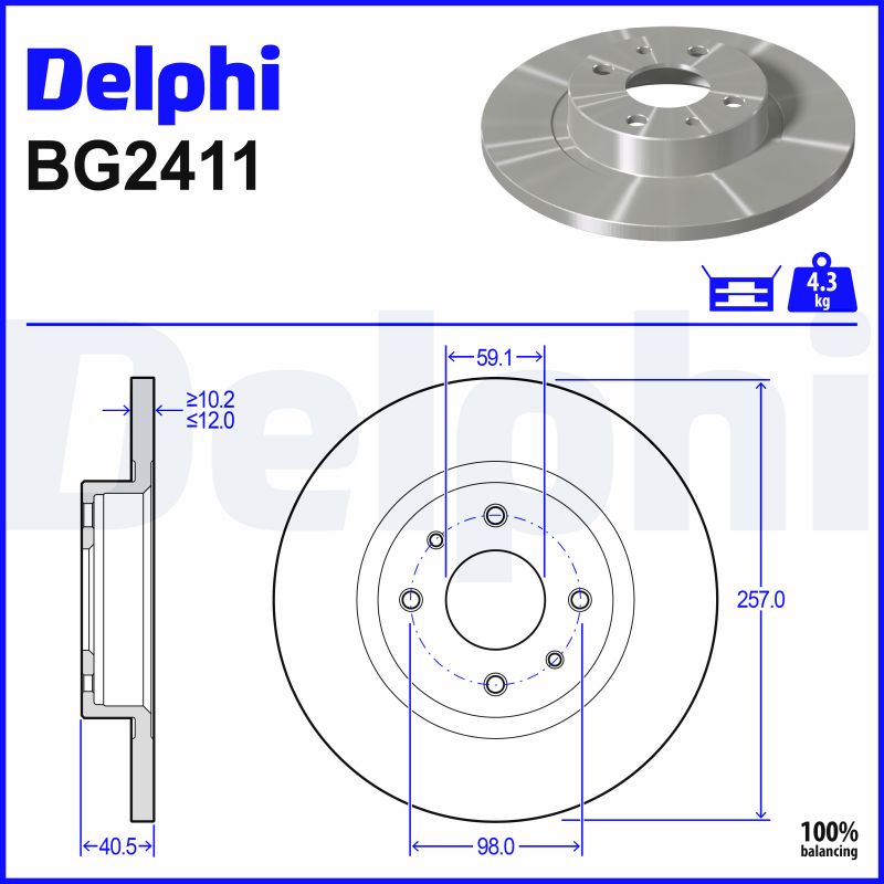 Brake Disc - BG2411 DELPHI
