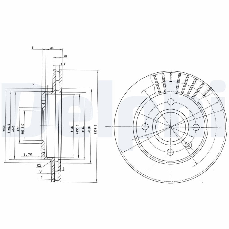 Brake Disc - BG2440 DELPHI