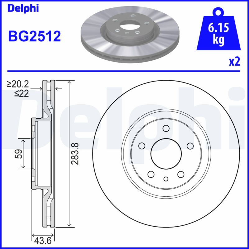 Brake Disc - BG2512 DELPHI