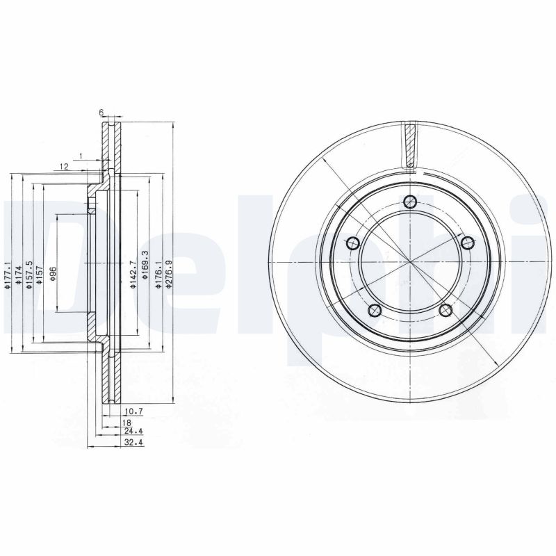 Brake Disc - BG2534 DELPHI