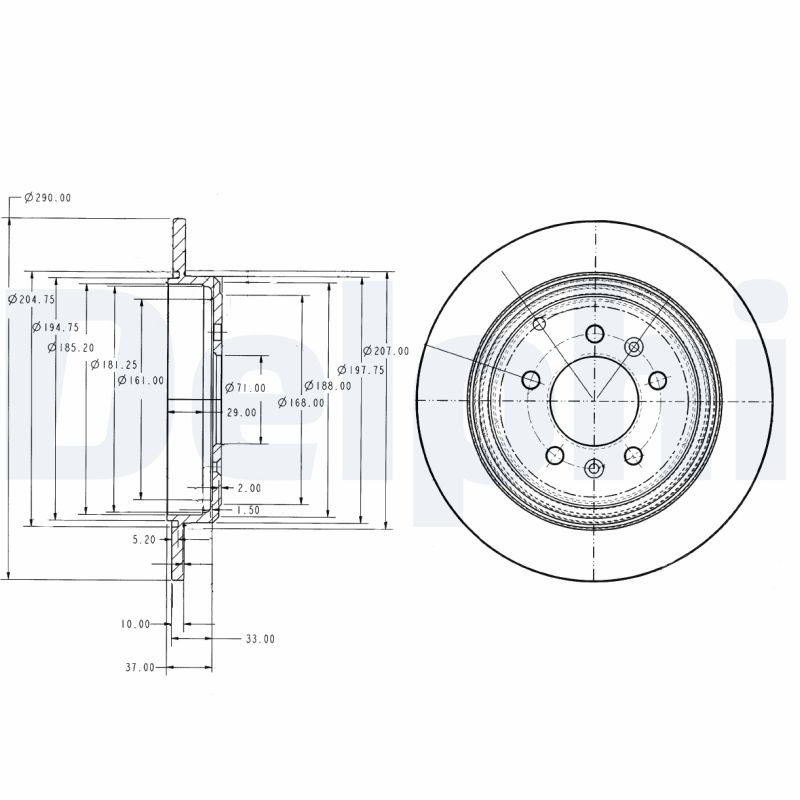 Brake Disc - BG2573 DELPHI