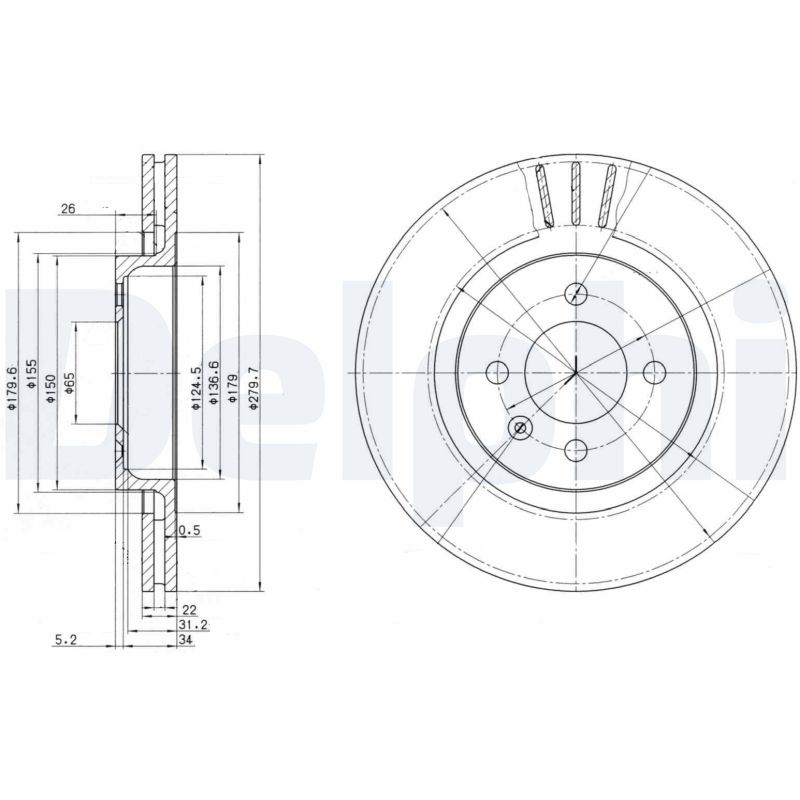 Brake Disc - BG2712 DELPHI