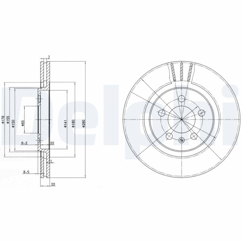 Brake Disc - BG2713 DELPHI