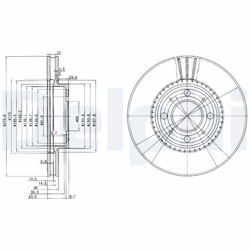 Brake Disc - BG2720 DELPHI