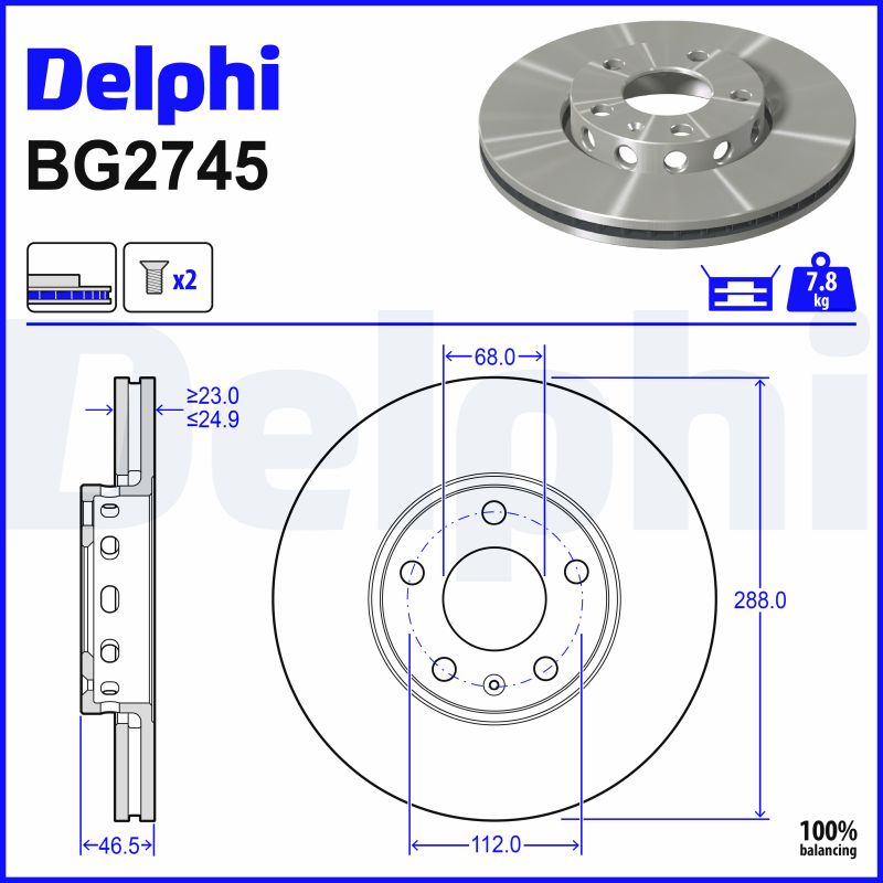 Brake Disc - BG2745 DELPHI