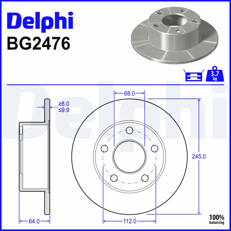 Brake Disc - BG2746 DELPHI