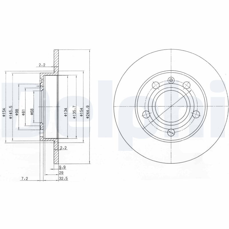 Bremsscheibe - BG2753C DELPHI