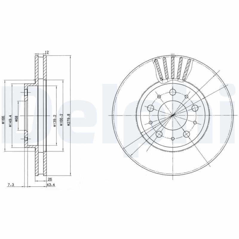 Brake Disc - BG2841 DELPHI